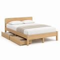 Doppelbett mit 2 Bettkästen Natur aus massivem Kiefernholz rechteckig 160 x 200 cm