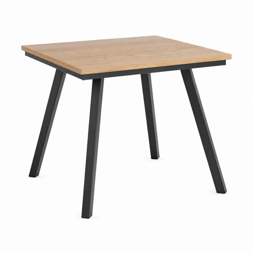 Esstisch Eichefarben Schwarz aus melaminharzbeschichteter Spanplatte und Stahl rechteckig 120 x 80 x 75 cm