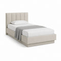 Polsterbett Einzelbett Beige mit Polyesterbezug 90 x 200 cm