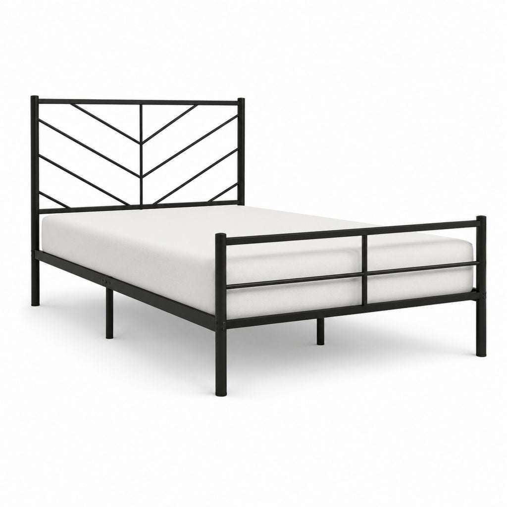 Metallbett Doppelbettgestell Schwarz Stahl 140 x 200 cm