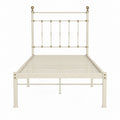 Metallbettgestell Einzelbett Creme Gold Stahl 90 x 200 cm