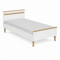 Einzelbett Bettgestell 90 x 200 cm Weiß mit Kiefernholz rechteckig