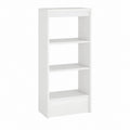 Bücherregal Weiß aus melaminharzbeschichteter Spanplatte rechteckig 40 x 30 x 120 cm mit 3 Ablagefächern