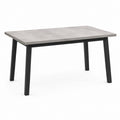 Esstisch Grau Schwarz MDF Stahl rechteckig 120 x 80 x 75 cm