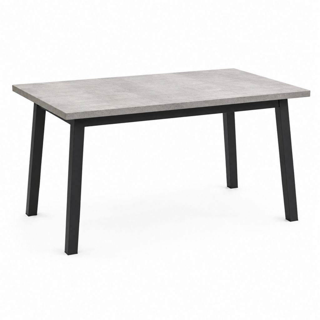 Esstisch Grau Schwarz MDF Stahl rechteckig 120 x 80 x 75 cm